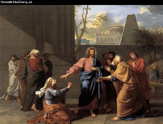 Jean-Germain  Drouais The Woman of Canaan at the Feet of Christ